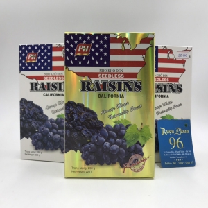 Nho khô đen Seedless Raisins California hộp giấy 250gr